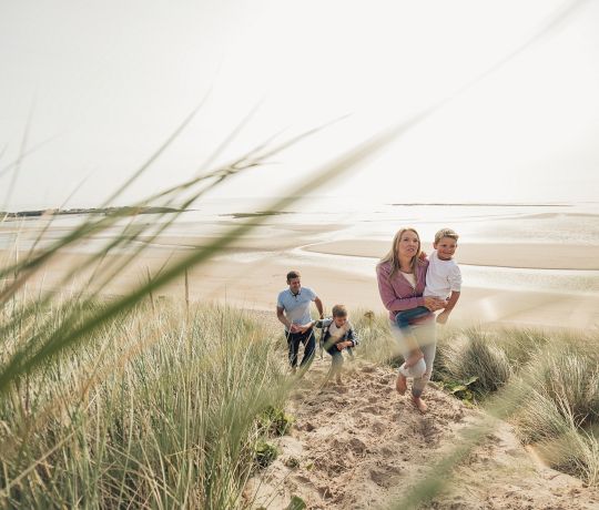 Family on beach