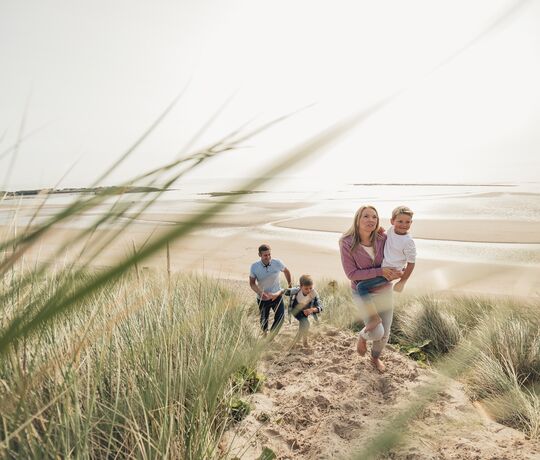 Family on beach